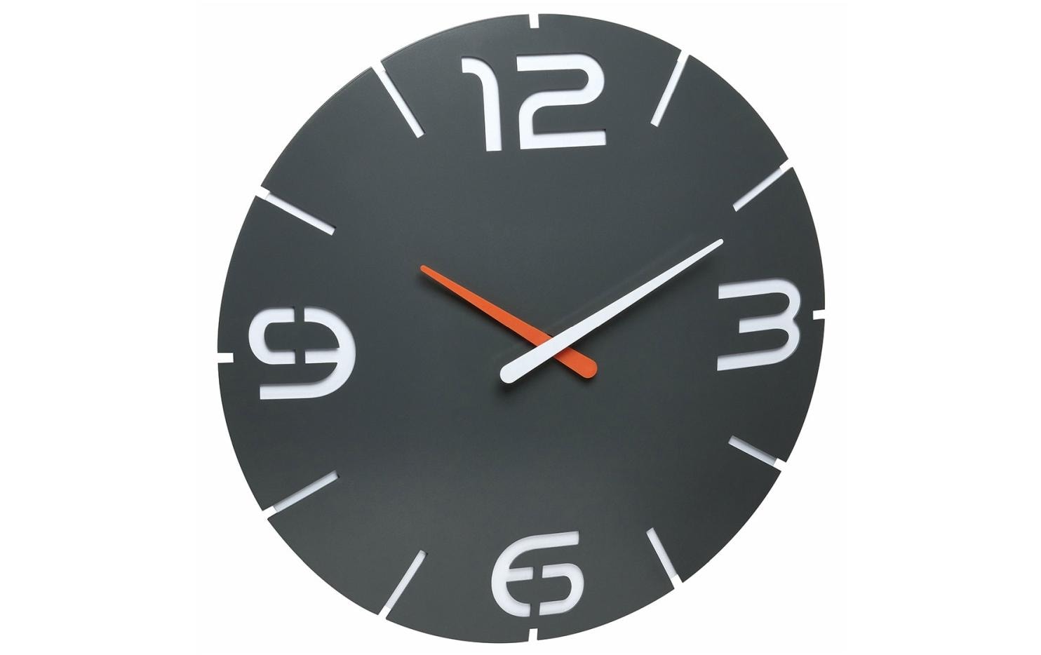 TFA-Dostmann TFA Dostmann CONTOUR Wanduhr – Funk, analog, Ø 35 cm, grau, Kunststoff
