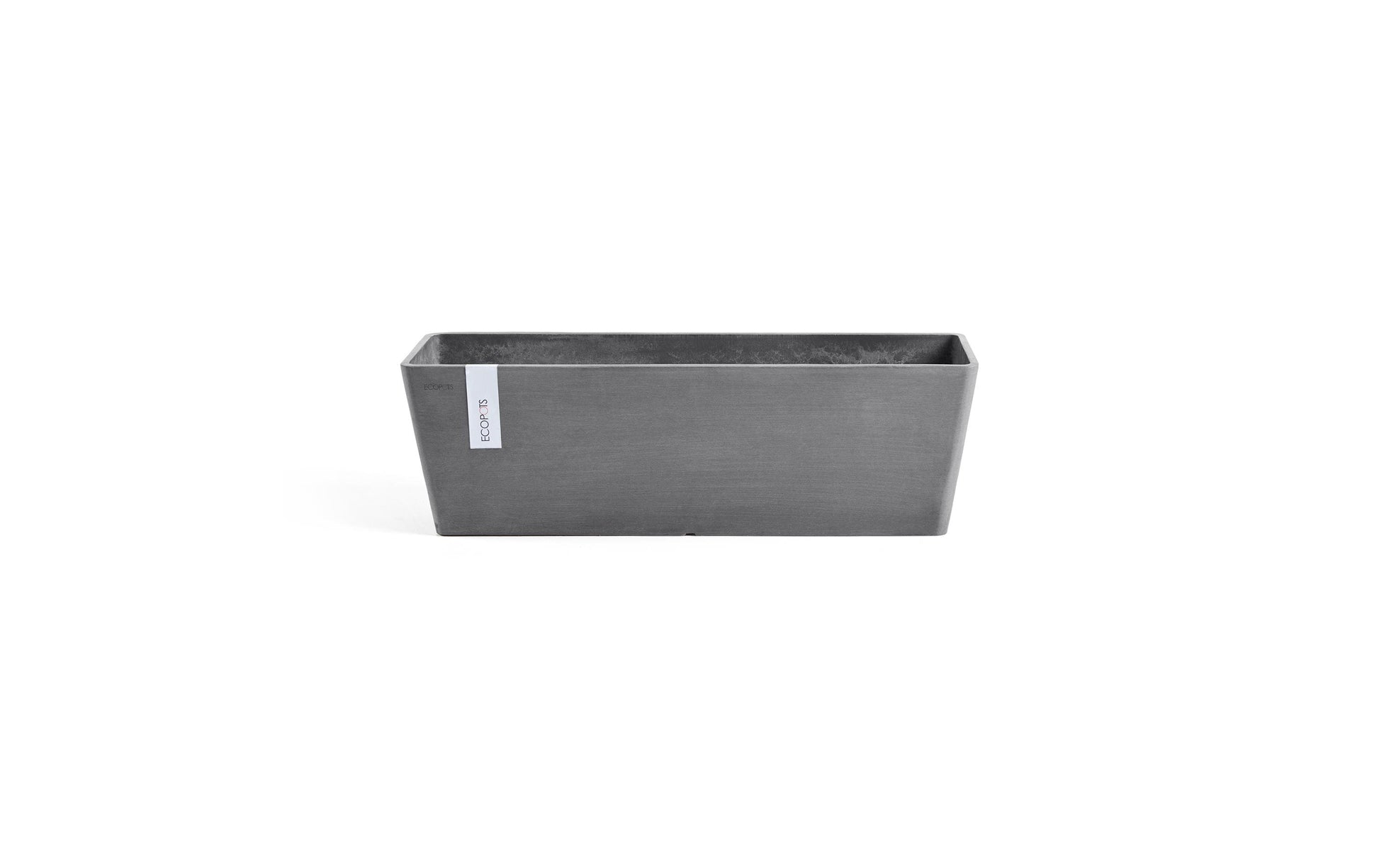 Permapack Ecopots Pflanzentopf – 45 × 17 × 17 cm – Recycling-Kunststoff, Grau