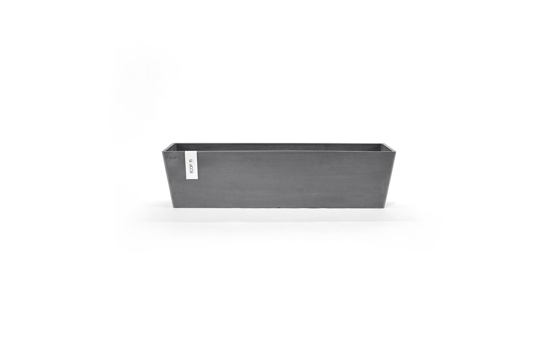 Permapack Ecopots Bruges Topfpflanzer – 25 l – 80 × 20 × 20 cm – Recycling-Kunststoff, Grau