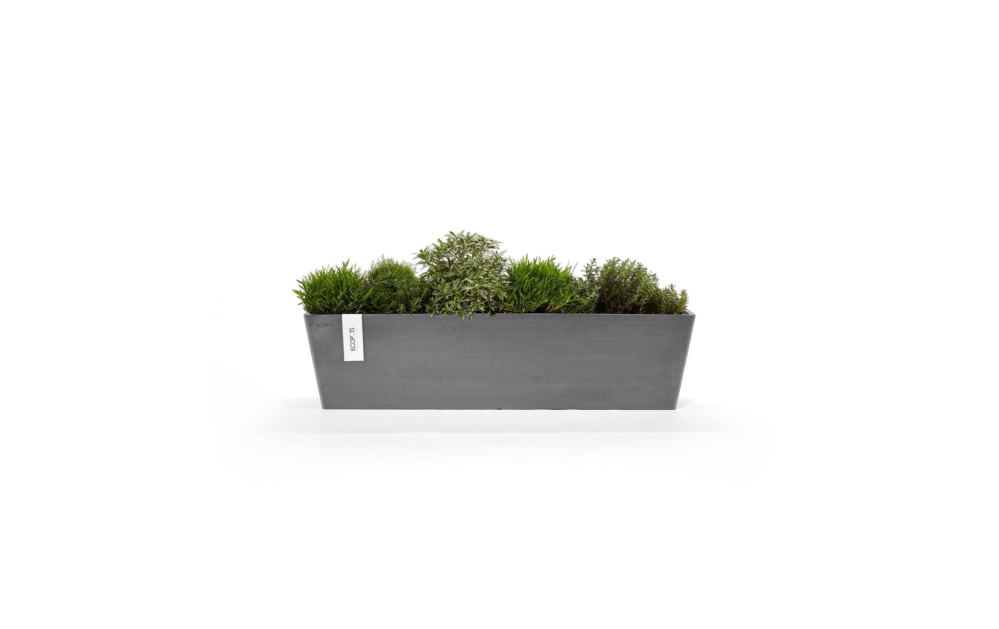 Permapack Ecopots Bruges Topfpflanzer – 25 l – 80 × 20 × 20 cm – Recycling-Kunststoff, Grau