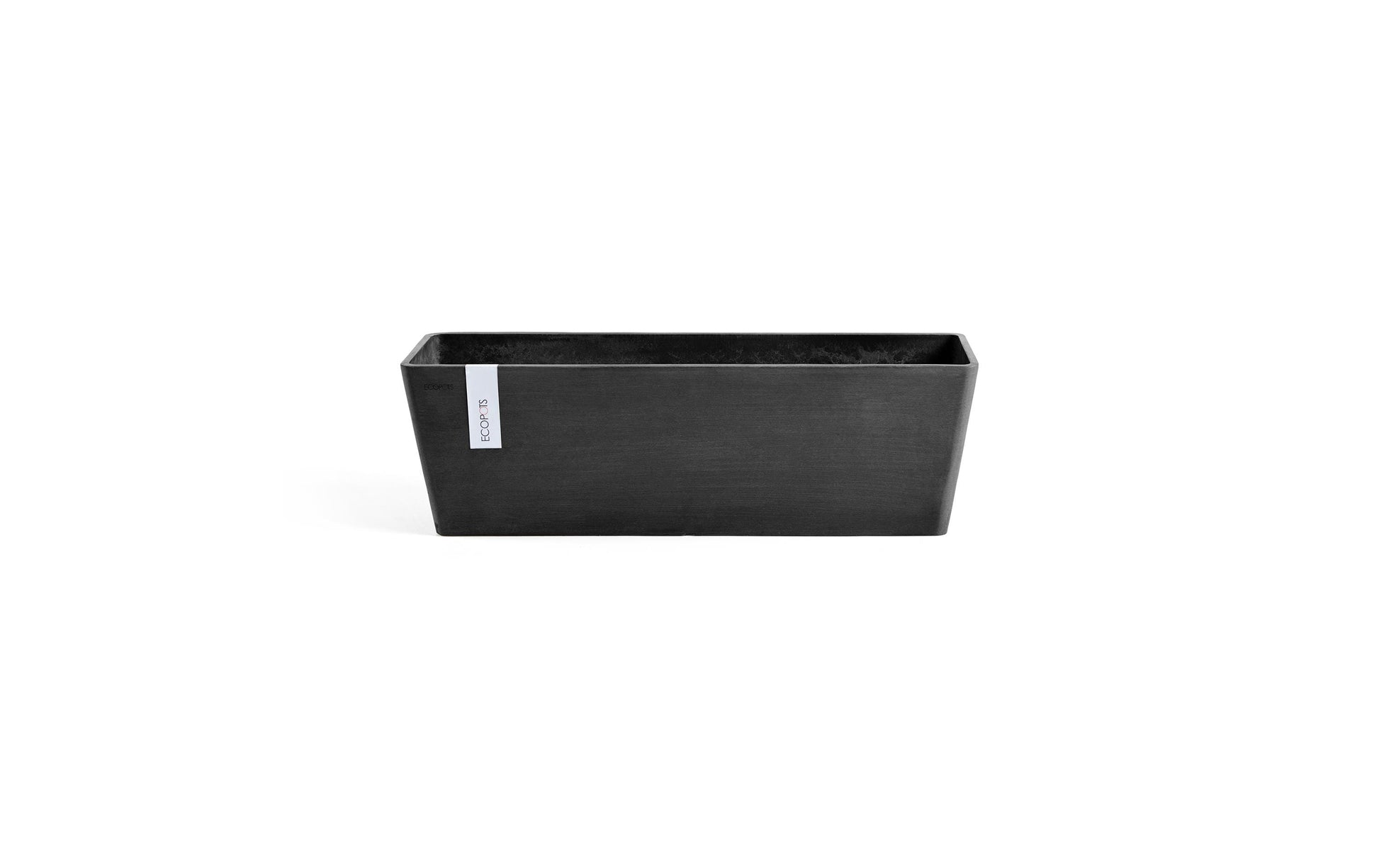 Permapack Ecopots Bruges Pflanzentopf – 45 × 17 × 17 cm – Recycling-Kunststoff, Dunkelgrau