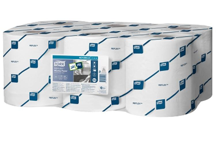 Tork Reflex Wischtuchrolle 473242 – 1-lagig – 19,8 × 35 cm – 857 Blatt – für M4 – weiss – 6 Rollen