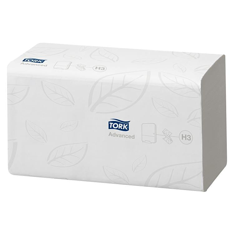 Tork Falthandtücher V-Falz – 2-lagig, weiss – 248 × 230 mm – Karton 15 × 250 Blatt
