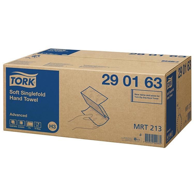 Tork Falthandtücher V-Falz – 2-lagig, weiss – 248 × 230 mm – Karton 15 × 250 Blatt