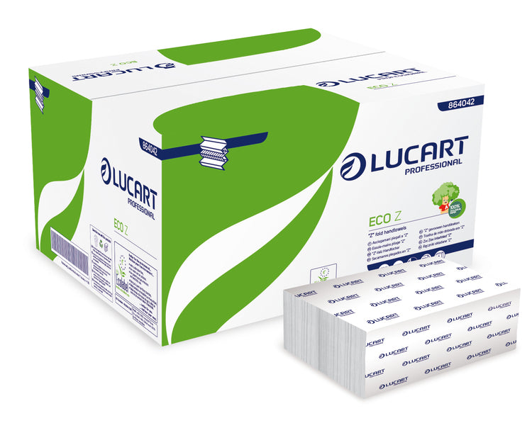 Lucart professional Lucart – Falthandtücher Z-Falz – 2-lagig, weiss – 225 × 240 mm – Karton 15 × 200 Blatt