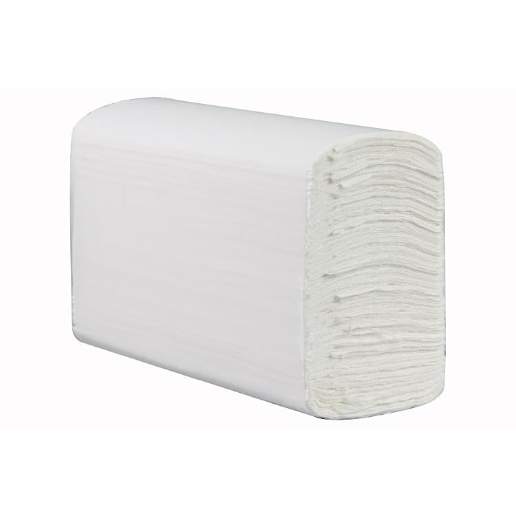 Falthandtücher W-Falz – 2-lagig, hochweiss, Zellstoff – 203 × 320 mm – Karton 15 × 125 Blatt