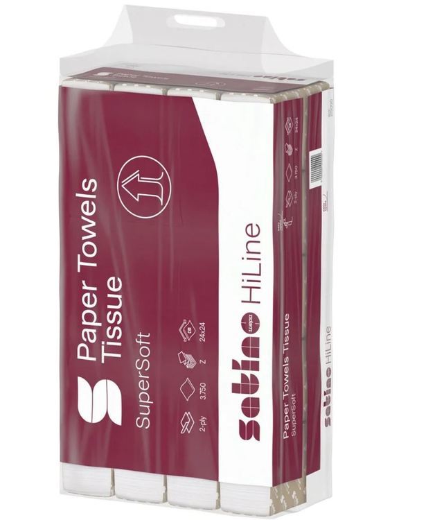 Satino Falthandtücher Z-Falz – 2-lagig, hochweiss, Zellstoff – FSC, EU Ecolabel