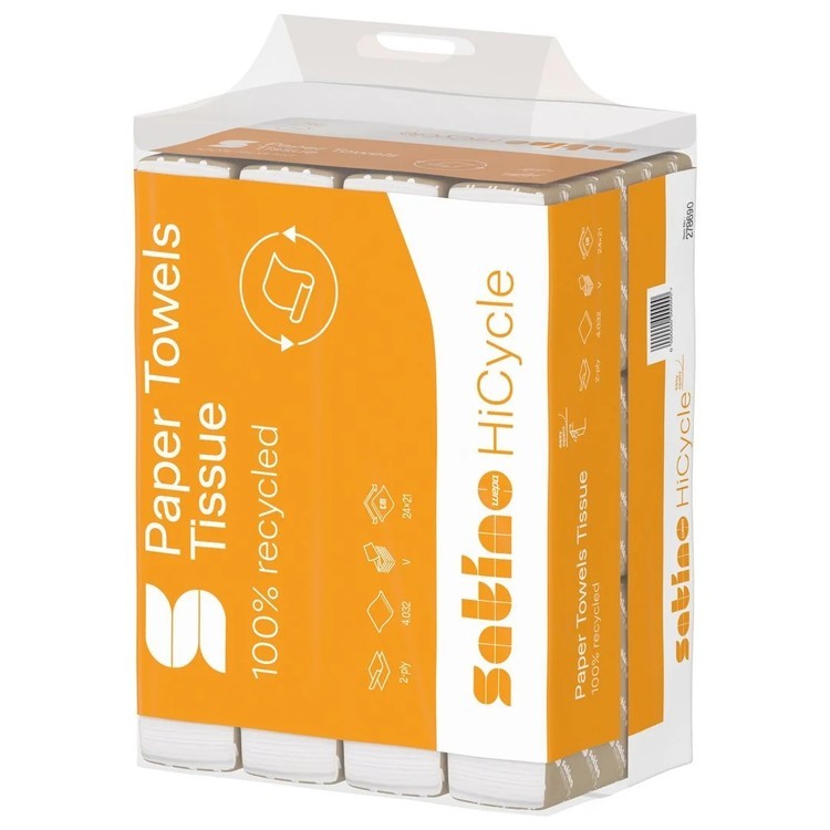 Satino Falthandtücher – Recyclingpapier – EU Ecolabel, Blauer Engel