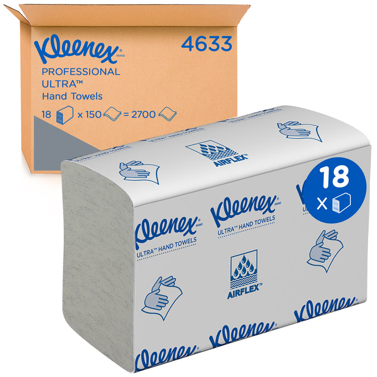 Kleenex Falthandtücher – Karton 18 × 150 Blatt
