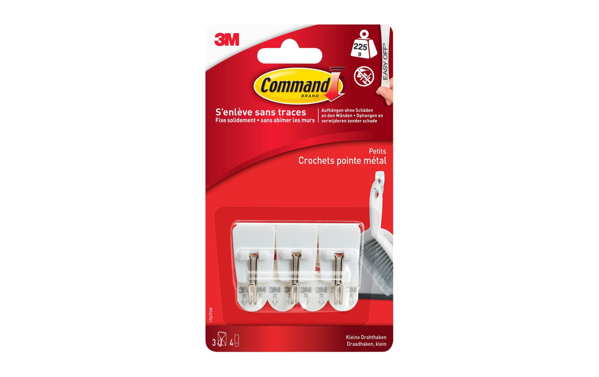 Command Haken – Metall/Kunststoff – silber/weiss – 0,225 kg – 3 Stück