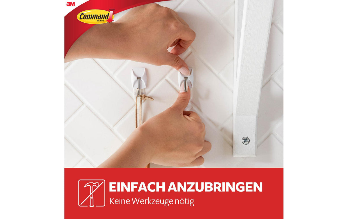 Command Haken – Metall/Kunststoff – silber/weiss – 0,225 kg – 3 Stück