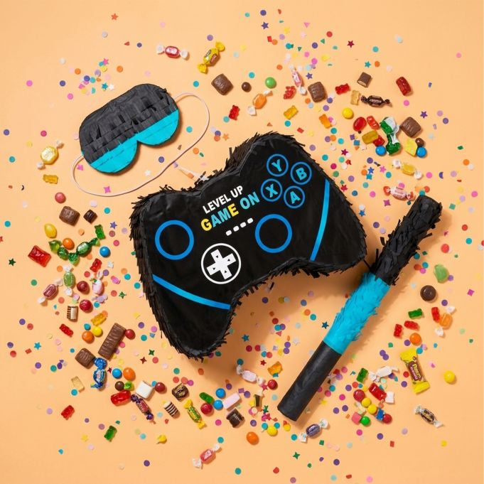 Relaxdays Pinata Gaming – mehrfarbig – 40 × 7 cm – Papier/Karton/Kunststoff