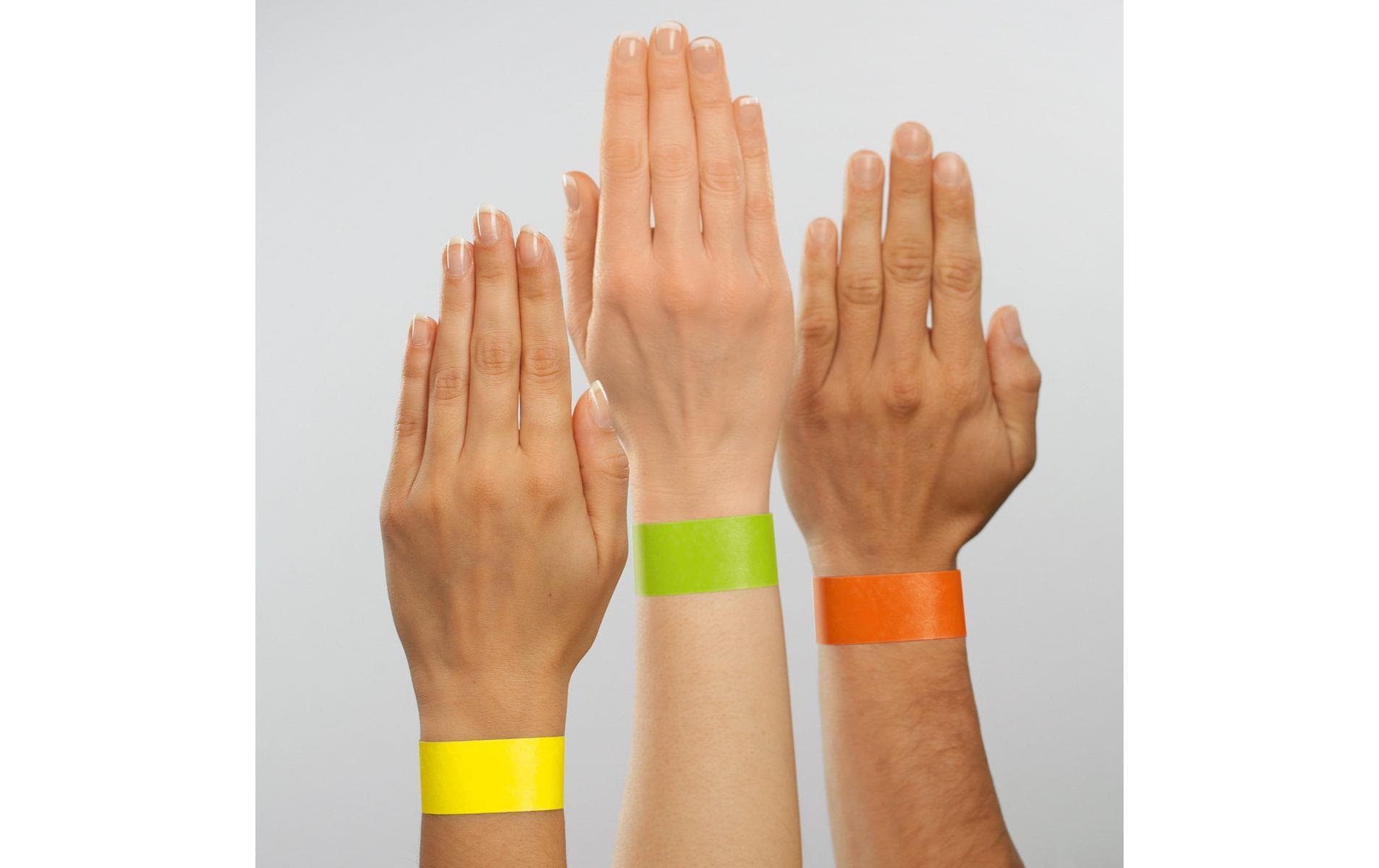 Sigel Eventband – 25 × 255 mm, Neongelb, Kunststoff, fortlaufend nummeriert – 120 Stk