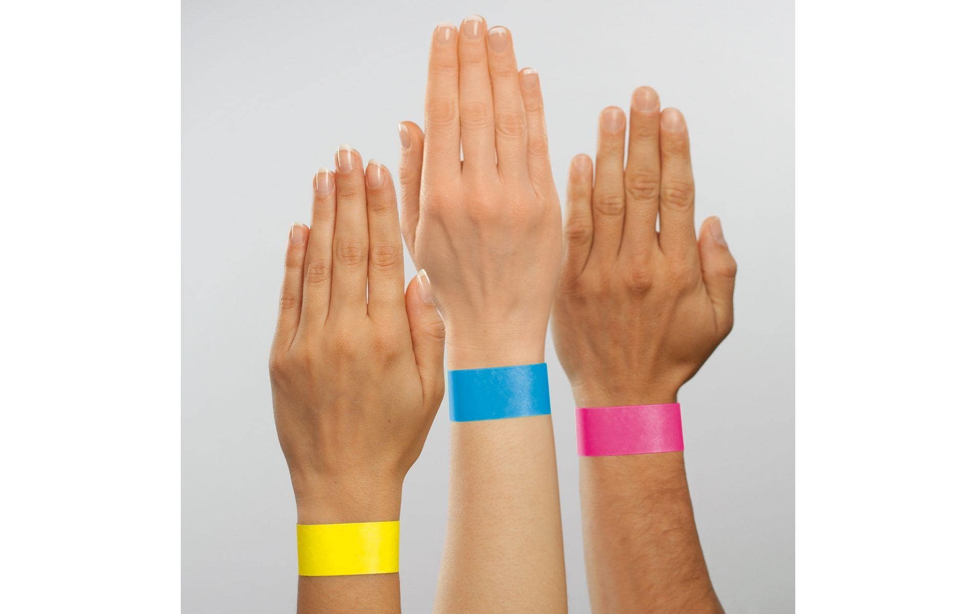 Sigel Event-Armband – 25 × 255 mm, Neonblau, Kunststoff, fortlaufend nummeriert – 120 Stk
