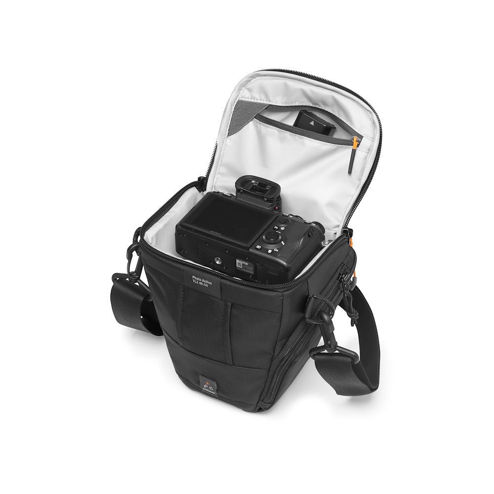 Lowepro Photo Active TLZ 45 AW Toploader – Innenmasse 110 × 150 × 155 mm, 2 l – für Sony Alpha 9 (24–70 mm f/4)