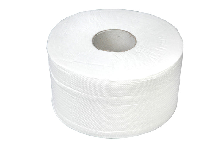 Toilettenpapier Mini Jumbo – 2-lagig, Zellstoff, Blattgrösse 100 × 180 mm, 833 Blatt/Rolle – 12 Rollen