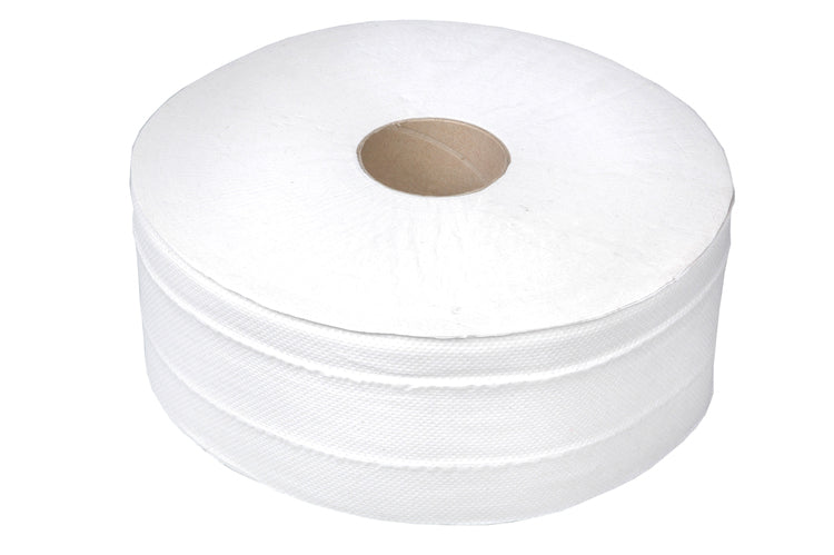 Toilettenpapier Jumbo – 2-lagig, Zellstoff, Rollenlänge 280 m, 1166 Blatt/Rolle – 6 Rollen