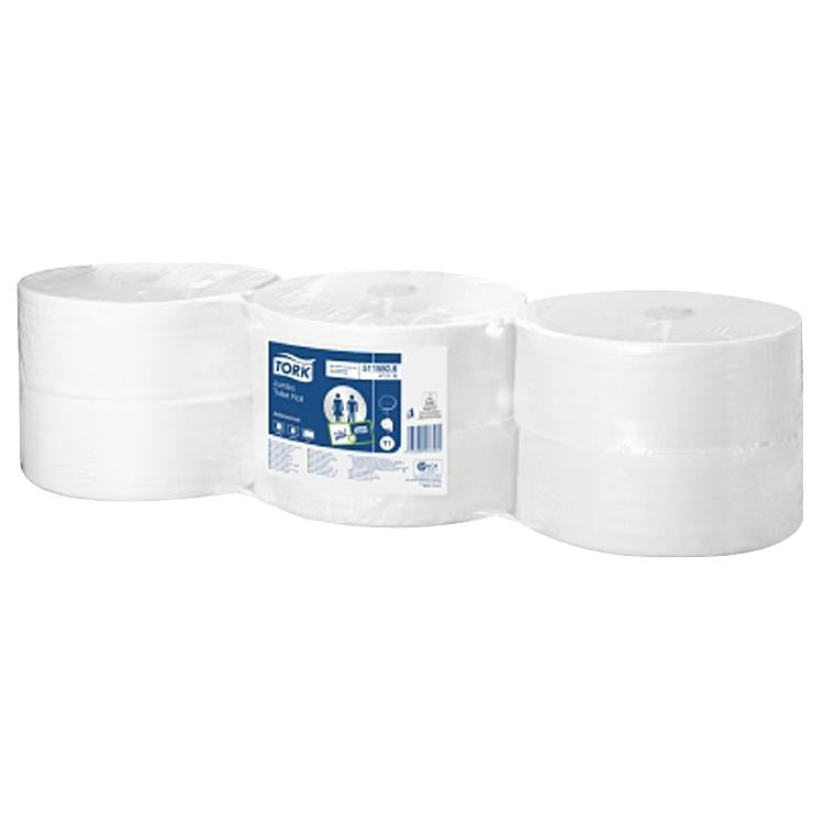 Tork Advanced Toilettenpapier Jumbo – 2-lagig, Rollenlänge 380 m, 1900 Blatt/Rolle – für Tork T1 – 6 Rollen