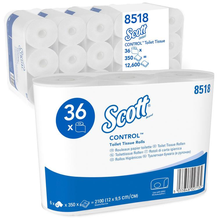 SCOTT Sports Scott Toilettenpapier – 3-lagig, Blattgrösse 95 × 120 mm, 350 Blatt/Rolle – 36 Rollen
