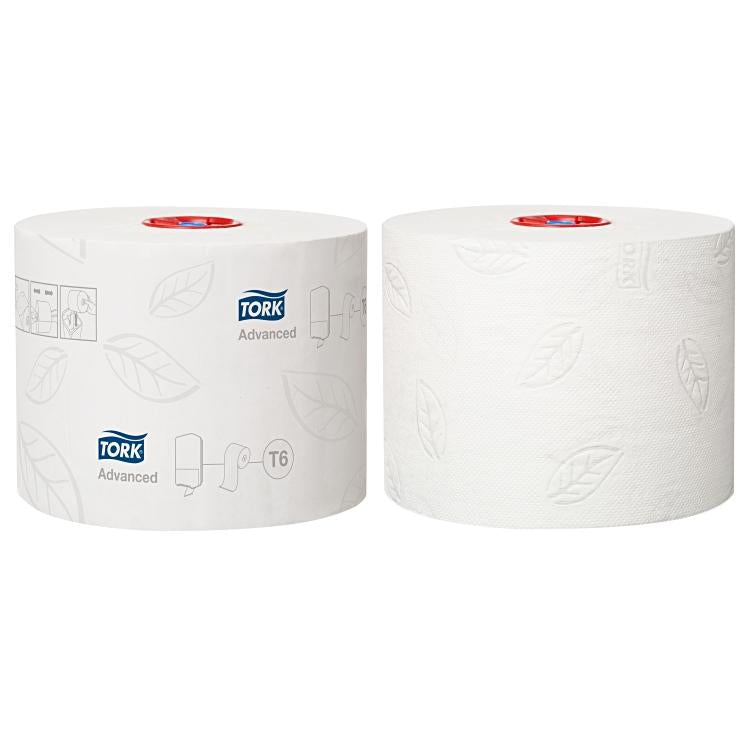 Tork Toilettenpapier Midi – 2-lagig, Rollenlänge 100 m, Rollendurchmesser 132 mm – für Tork T6 – 27 Rollen