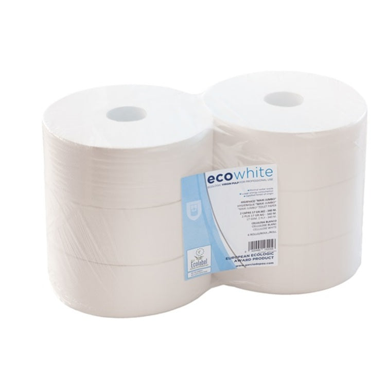 TOPA – Handtuchrolle – 2-lagig, weiss – 340 m – Kern Ø 61 mm – Karton 6 Rollen