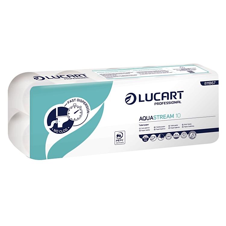 Lucart professional Toilettenpapier – 2-lagig, Blattgrösse 95 × 110 mm, 200 Blatt/Rolle – 120 Rollen