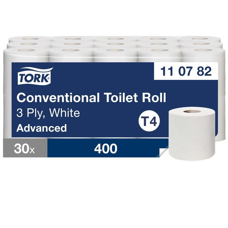 Tork Toilettenpapier Kleinrolle – 3-lagig, Blattgrösse 97 × 127 mm, 250 Blatt/Rolle