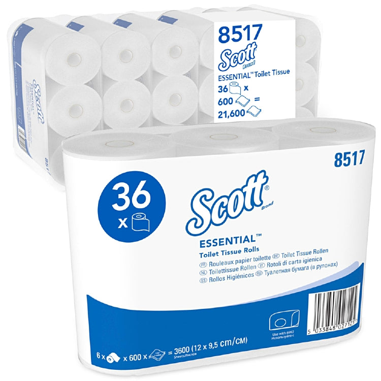 SCOTT Sports Scott Toilettenpapier – 3-lagig, 600 Blatt/Rolle – für Kimberly-Clark Professional ICON