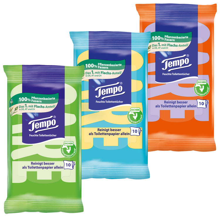 Tempo Feuchtes Toilettenpapier – Kamille, dermatologisch getestet – 300 Tücher