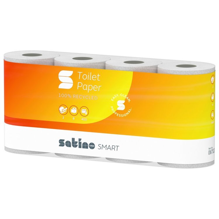 Satino Comfort Toilettenpapier – 2-lagig, Recycling, Blattgrösse 94 × 120 mm, 400 Blatt/Rolle – 48 Rollen