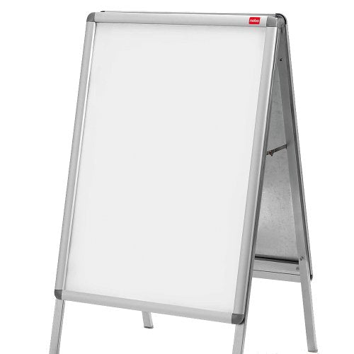 Nobo Plakatständer – für A2 hoch, silber, Metall/Kunststoff, 475 × 480 × 870 mm