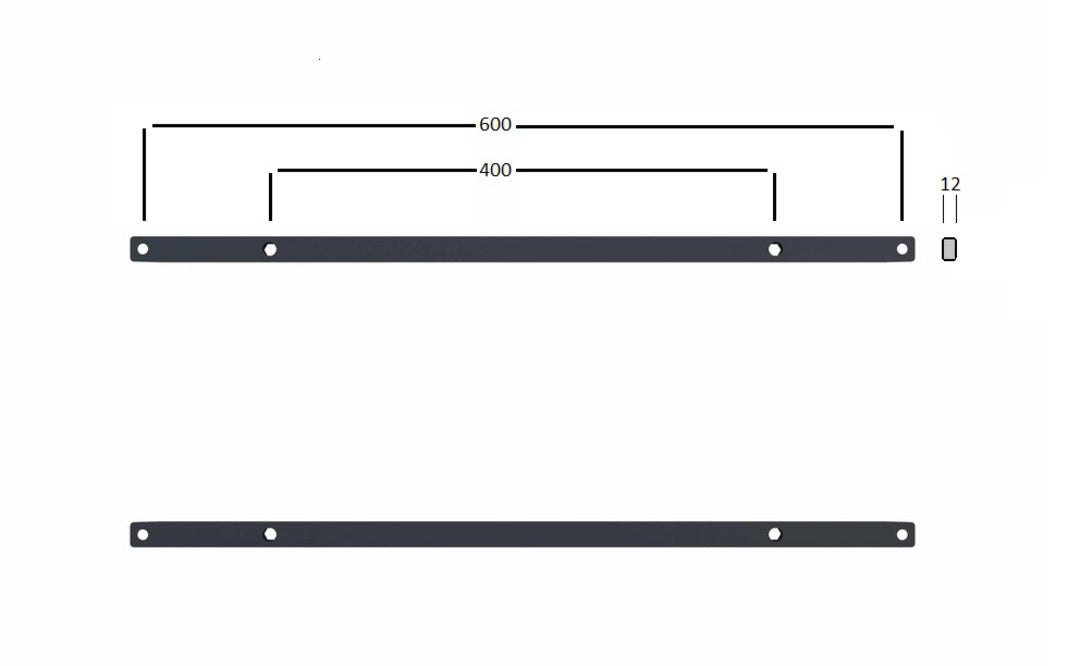 Multibrackets M Push HD – Zubehör: Erweiterungsset – für VESA 600 × 400 mm, schwarz