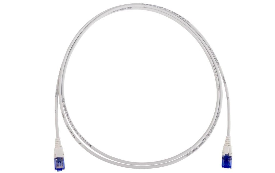 R&M Thin-Line Patchkabel – Cat6 U/UTP, 1 m, Grau, LSZH, RJ-45