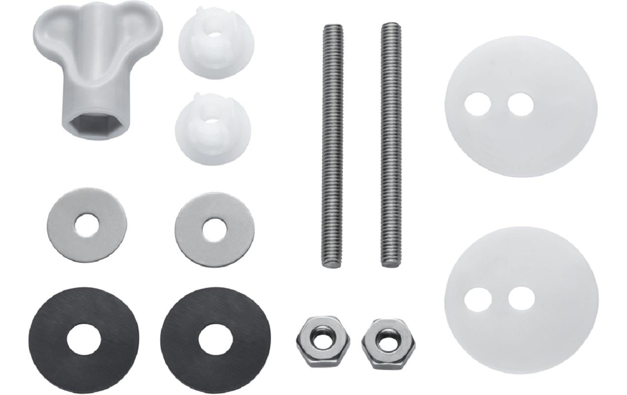 Diaqua Befestigungsset für WC-Sitze – Metall, Kunststoff, Schwarz, Silber, für Paris, Lyon, Relief, Brillant