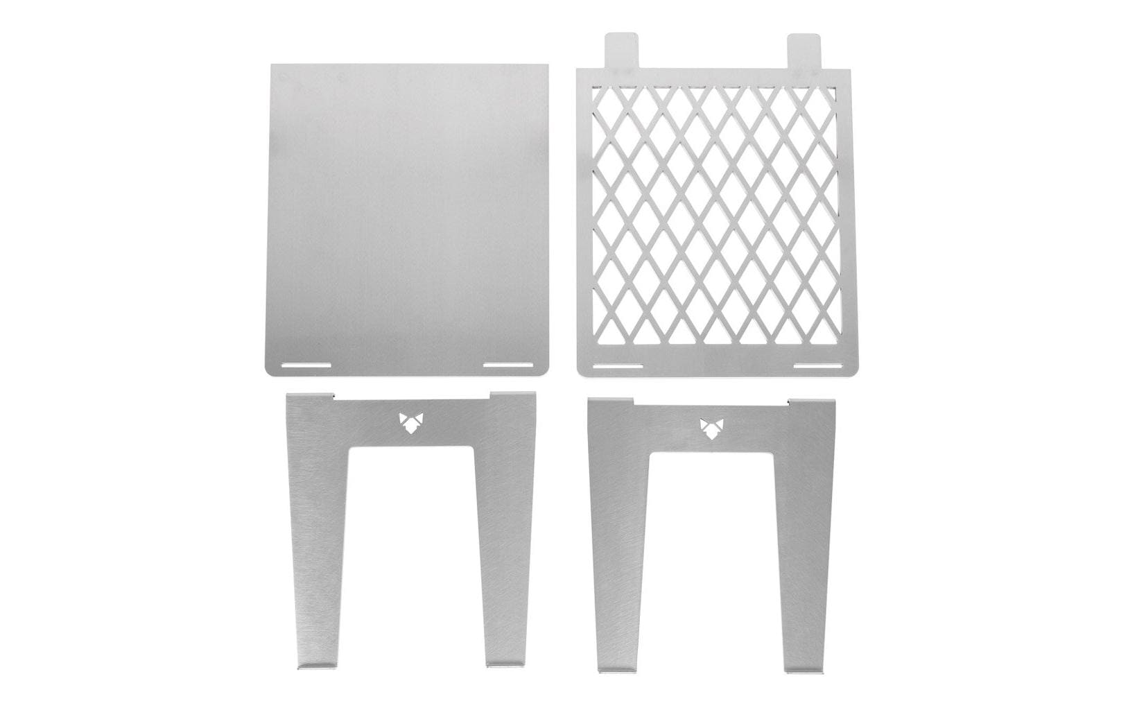 Fennek Grill 4FIRE – Edelstahl, zusammenklappbar, 62,8×24×22 cm – silber
