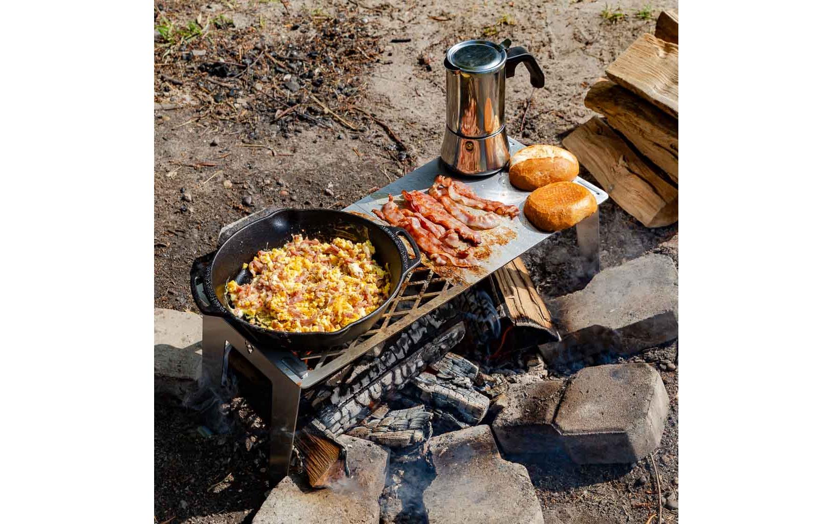 Fennek Grill 4FIRE – Edelstahl, zusammenklappbar, 62,8×24×22 cm – silber