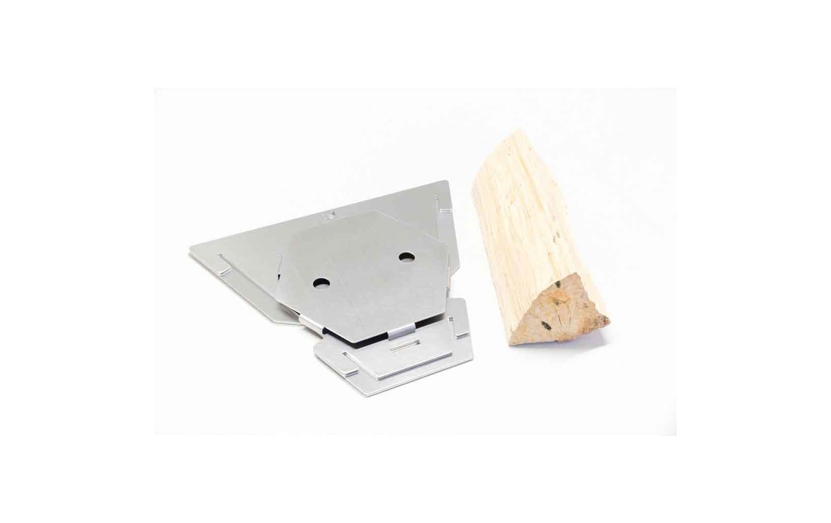 FENNEK Hexagon Feuerschale – Ø 59 × 18,5 cm – Edelstahl, Silber