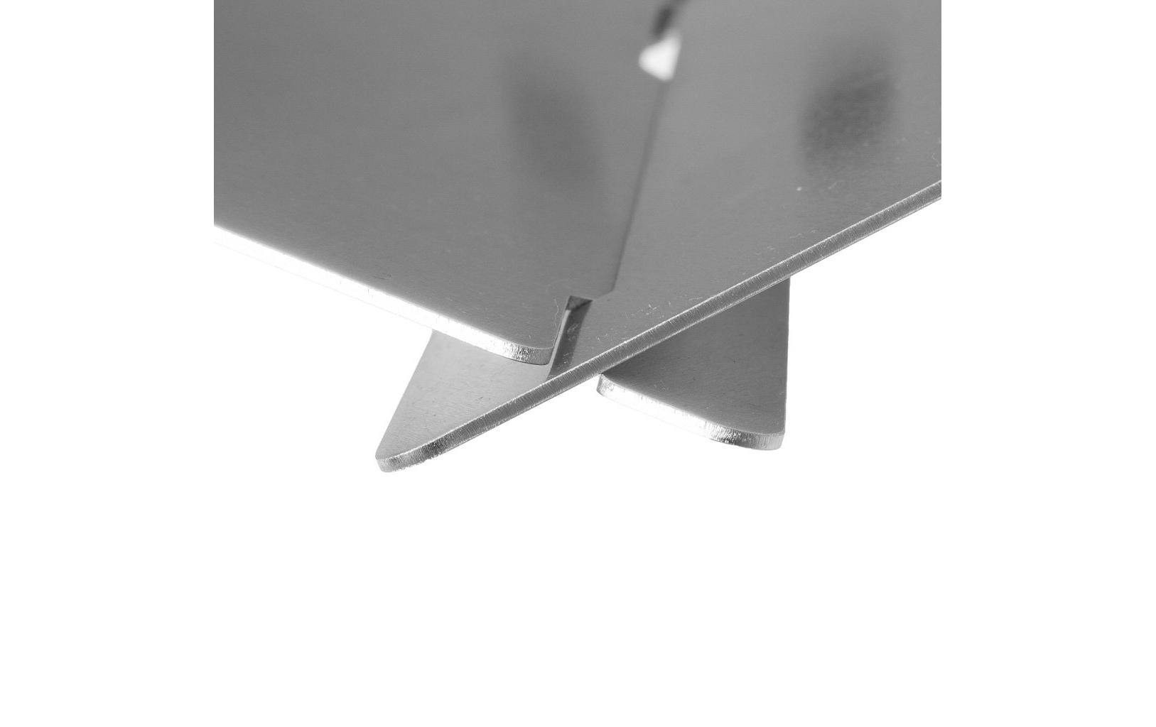 FENNEK Hexagon Feuerschale – Ø 59 × 18,5 cm – Edelstahl, Silber