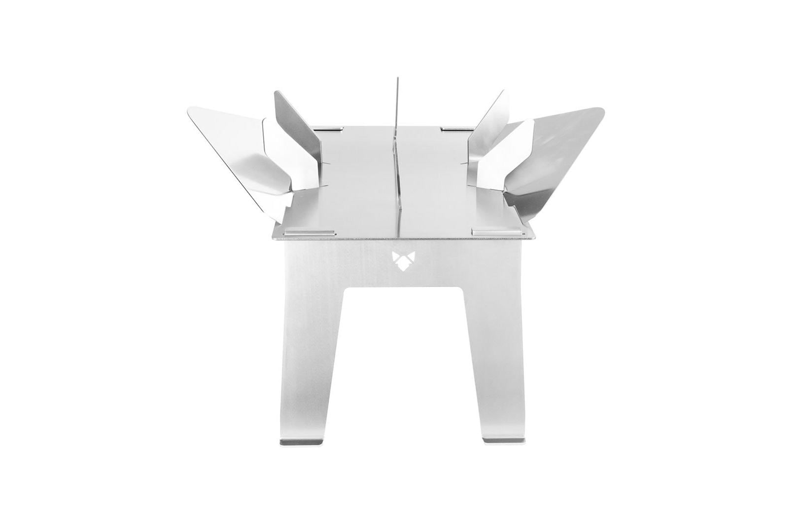 FENNEK Feuerschale – 52 × 42 × 25 cm – Edelstahl, Silber