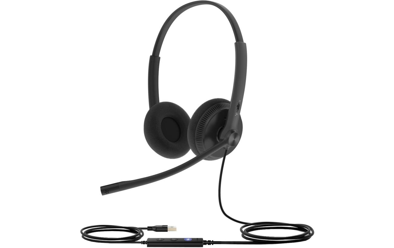 Yealink UH34 Dual UC – Duo Headset (On-Ear) – USB-A – Boom-Mikrofon, Rauschunterdrückung – schwarz