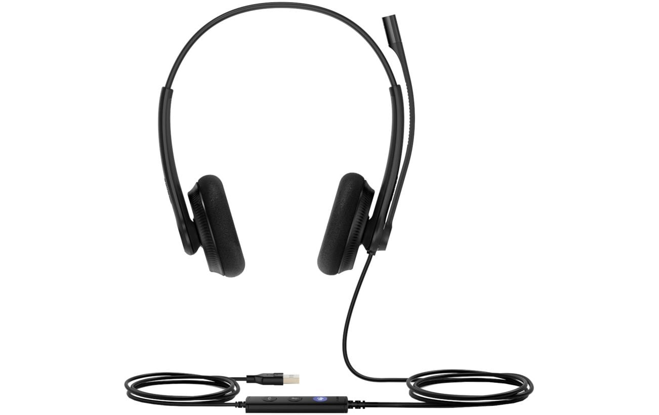 Yealink UH34 Dual UC – Duo Headset (On-Ear) – USB-A – Boom-Mikrofon, Rauschunterdrückung – schwarz