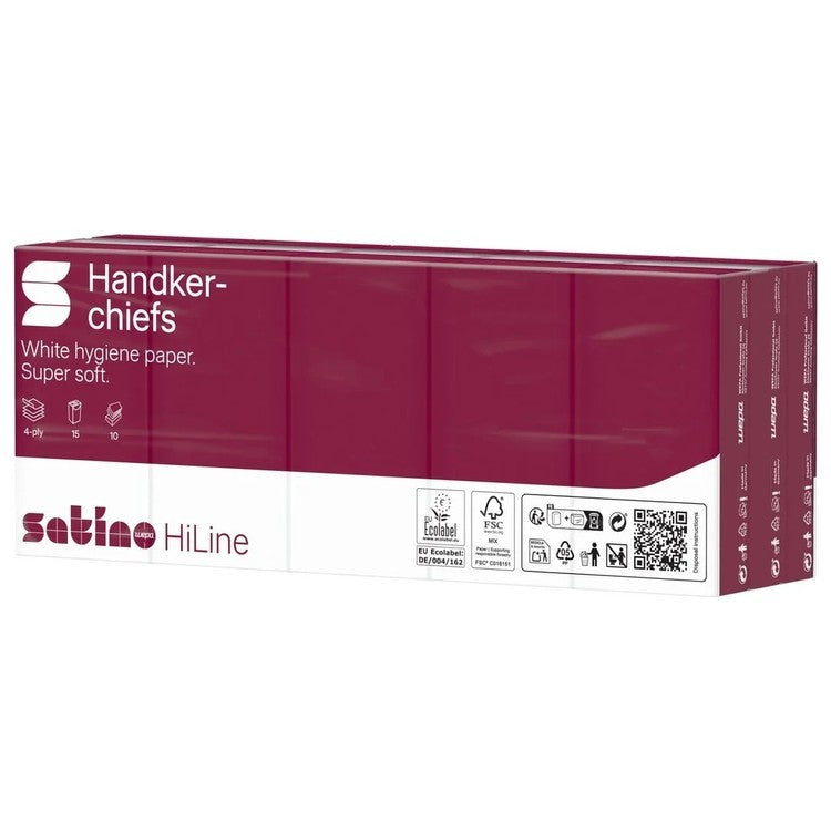 Satino Prestige Taschentücher – 4-lagig, Zellulose, Weiss – 15×10 Taschentücher