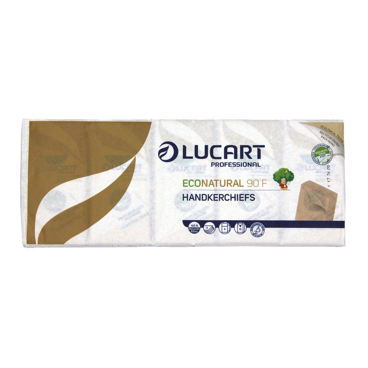 Lucart professional EcoNatural Taschentücher – 4-lagig, Recyclingpapier – 10×9 Taschentücher