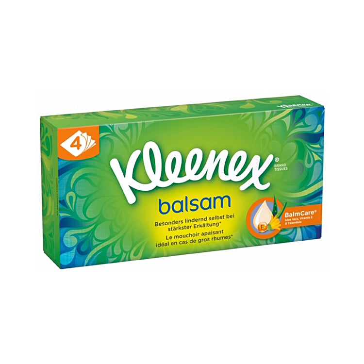Kleenex Balsam Kosmetiktücher Box – 4-lagig, Zellstoff, Weiss – 56 Tücher – FSC