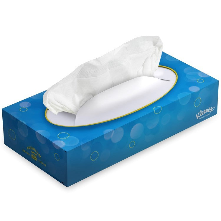 Kimberly Clark Kleenex Kosmetiktücher Box – 2-lagig, weiss, 200 × 206 mm – 24 Boxen à 100 Tücher – für Kimberly-Clark Professional