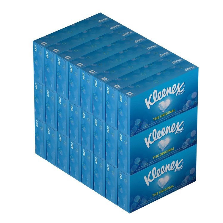 Kimberly Clark Kleenex Kosmetiktücher Box – 2-lagig, weiss, 200 × 206 mm – 24 Boxen à 100 Tücher – für Kimberly-Clark Professional