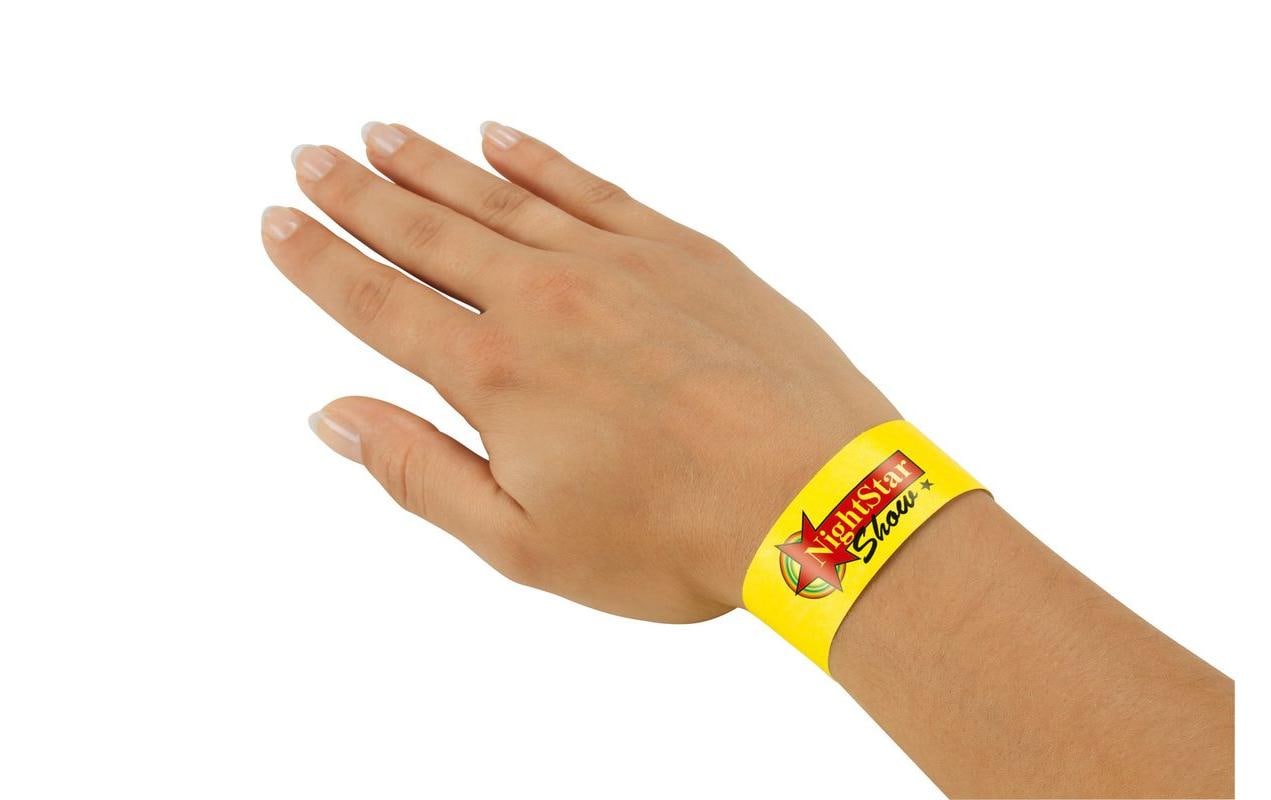 Sigel Eventband – 25 × 255 mm, Neongelb, Kunststoff, fortlaufend nummeriert – 120 Stk
