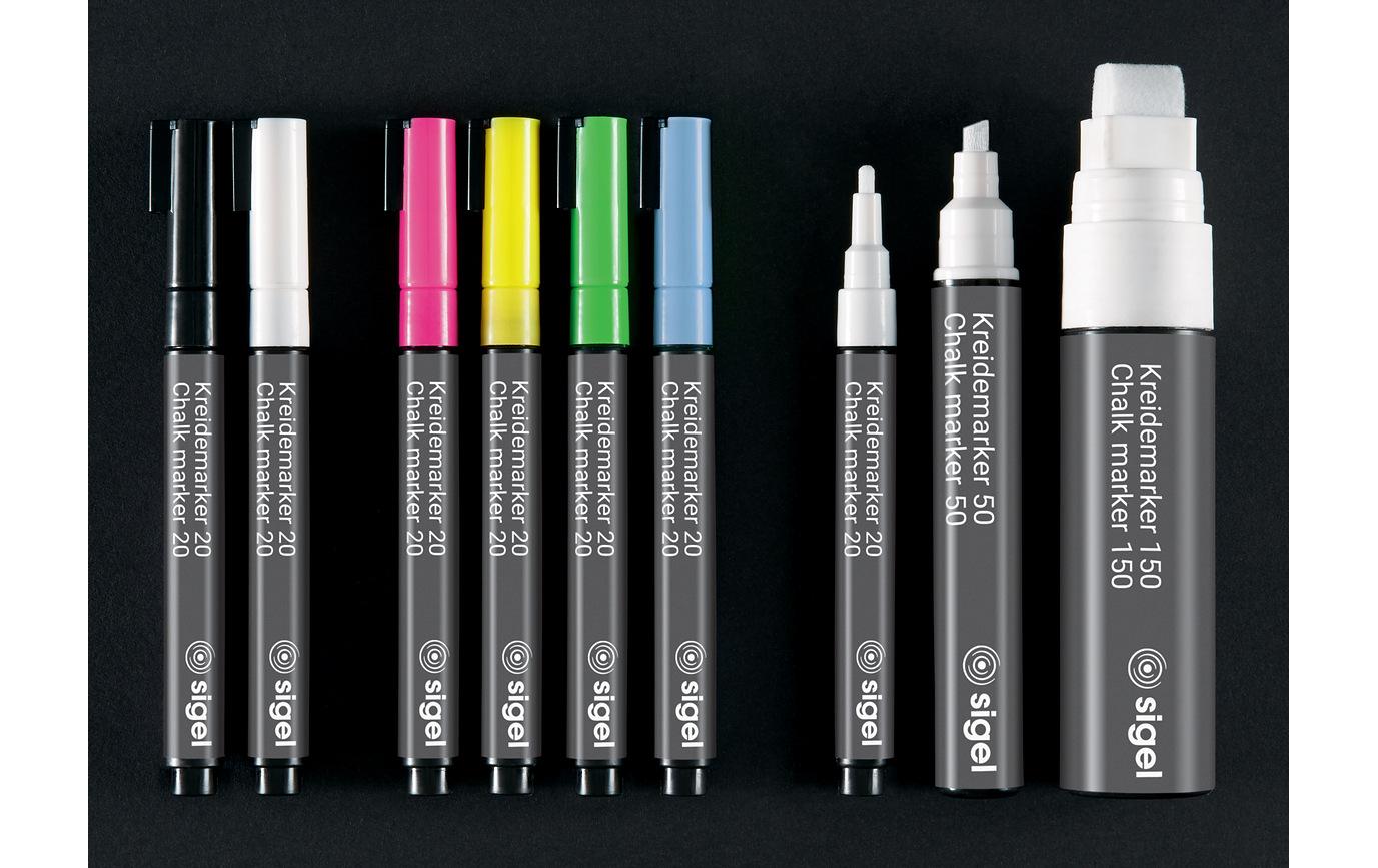 Sigel BA171 Kreidemarker – Keil 5–15 mm – Weiss, für Glas/Spiegel