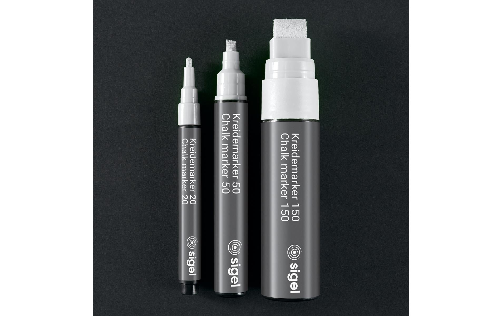 Sigel BA171 Kreidemarker – Keil 5–15 mm – Weiss, für Glas/Spiegel