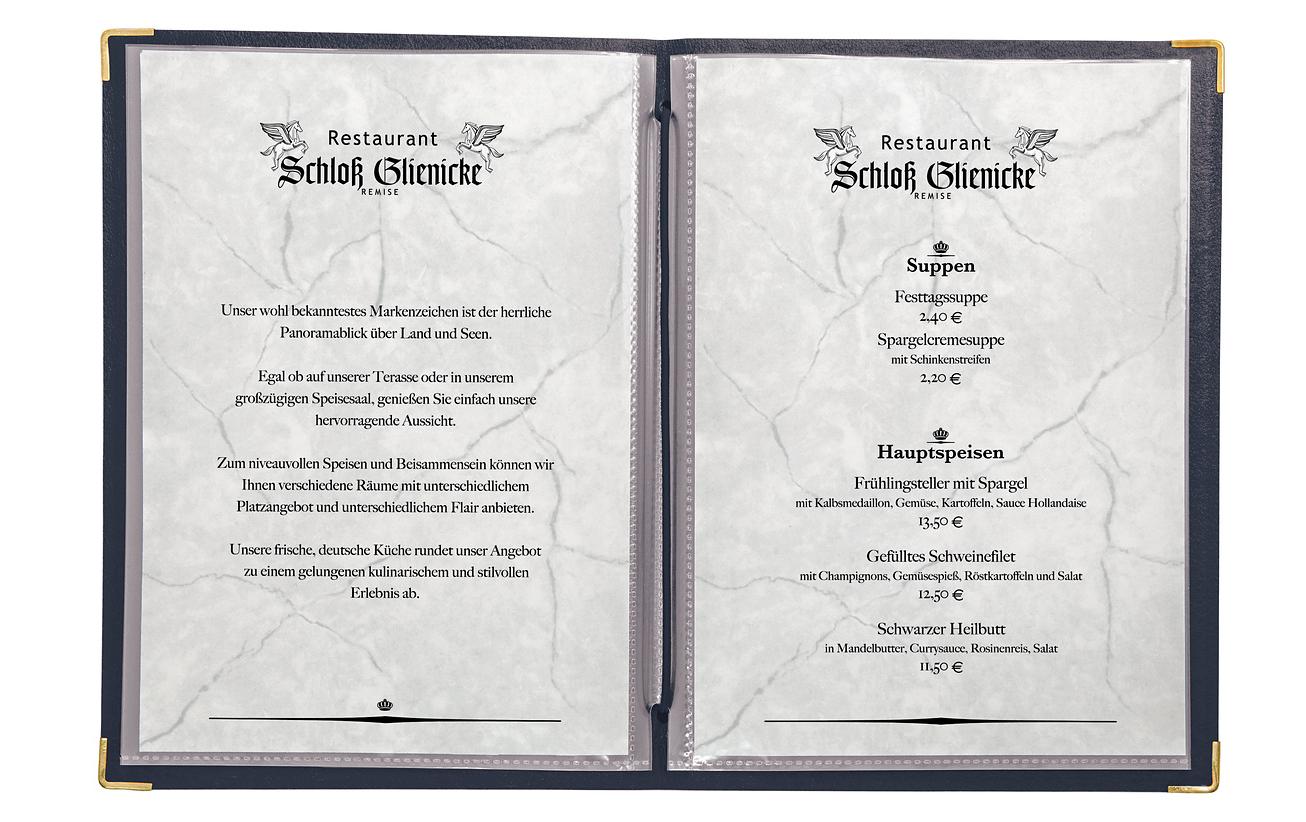 Sigel Speisekartenmappe SM100, für A4, 8 Seiten – Kunststoff – schwarz